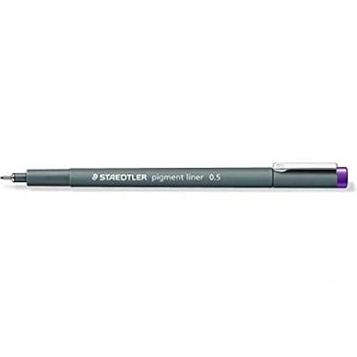 Abbildung von STAEDTLER 308 05 6 VE Pigment Liner (Fineliner mit hochwertiger Pigmenttinte, wasserfest, lichtbeständig, dokumentenecht, Linienbreite 0,5 mm, Etui 10 Linern) violett