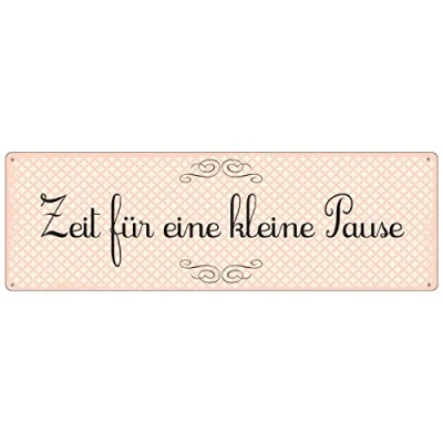 Abbildung von Interluxe METALLSCHILD Blechschild Zeit FÜR EINE KLEINE Pause Dekoration Geschenk Spruch Motivation Dekoschild