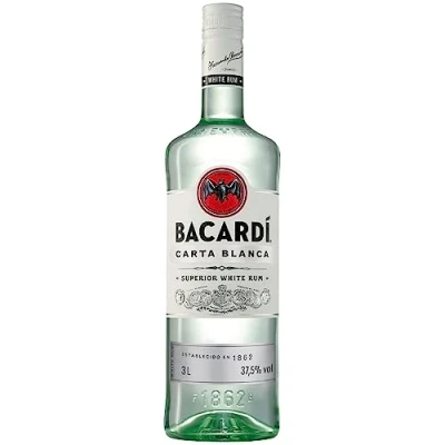 Abbildung von BACARDÍ Carta Blanca White Rum, der legendäre weiße Karibik Rum aus dem Hause BACARDÍ, perfekt für Cocktails, 37,5% Vol., 300 cl/3 L
