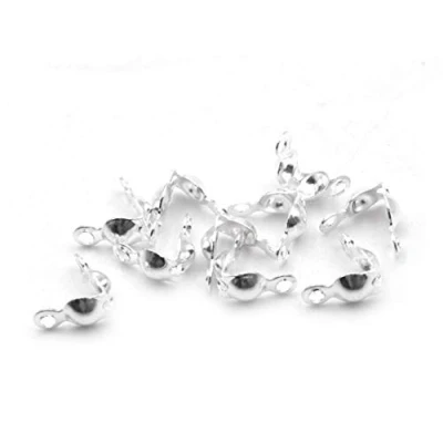 Abbildung von Vintageparts Quetschkalotten 3mm in silberfarben 10 Stück Schmuck zum selber basteln und nähen
