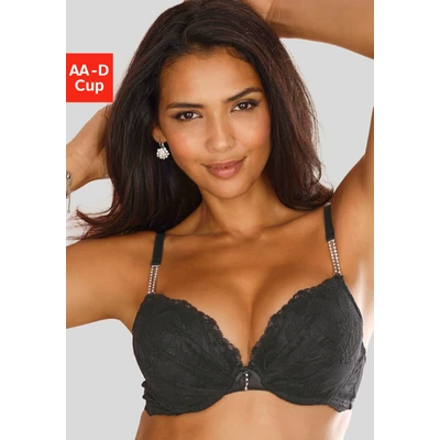 Abbildung von LASCANA Push up BH Dalia mit edlen Strasssteinchen an den Trägern, Dessous