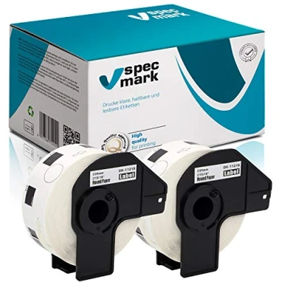 Abbildung von specmark 2 Rollen Einzeletiketten kompatibel mit Brother DK 11218 Ø 24mm 1000 Stück Etiketten für allen QL Etikettendruckern 570 700 800