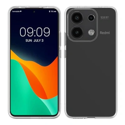 Abbildung von kwmobile Hülle kompatibel mit Xiaomi Redmi Note 13 4G Silikon Handyhülle Transparent Handy Case in