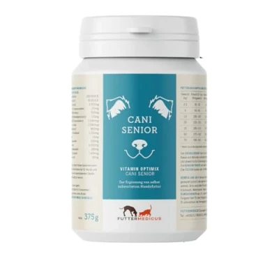Abbildung von Futtermedicus Optimix Senior 375 g Ergänzungsfuttermittel für Hundesenioren Bedarfsgerechte Versorgung mit wichtigen Vitaminen und Mineralstoffen Zum BARFen geeignet