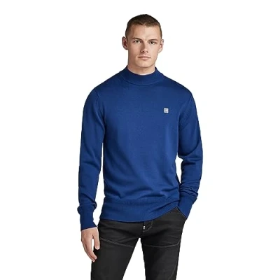 Abbildung von G STAR RAW Herren Premium Core Mock Knitted Pullover, Blau (ballpen blue D21932 B692 1822), L