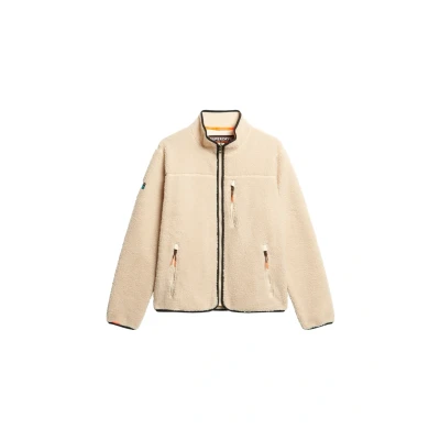 Abbildung von Superdry FULL ZIP Fleecejacke, Herren, Größe: Medium, Oatmeal beige