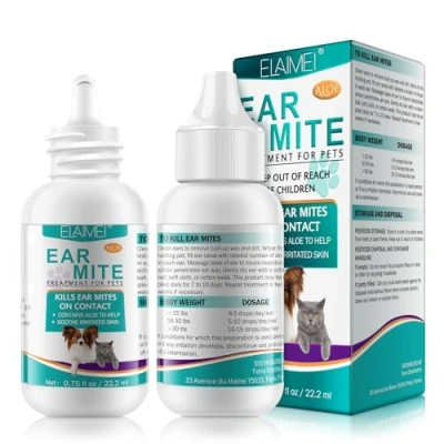 Abbildung von Onznoz Ohrenpflege Für Hunde, Pet Ear Mite Oil, Ohrmilbenbehandlung Ohrentropfen Lindert Hefe Infektion, Juckreiz Und Geruch, Reduziert Ohrmilben Ablagerungen, Katzen Hunde