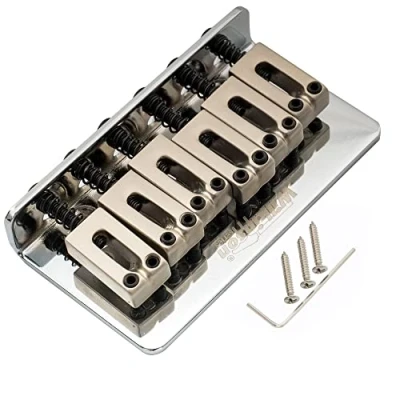 Abbildung von Wilkinson WOF01 52.5mm Hardtail Steg Fixed Bridge für Squier/Mexico Fender Strat E Gitarre, Chrom