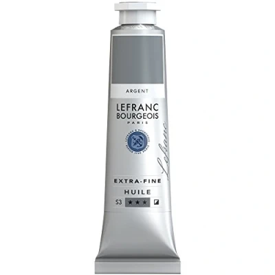 Abbildung von Lefranc Bourgeois 405150 extra feine Ölfarbe in Künstlerqualität aus hochwertigen Pigmenten, lebendige Farben, hohe Lichtechtheit, 40ml Tube Silber