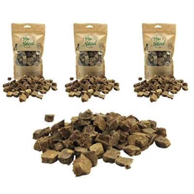 Abbildung von Paw Natural Hunde Leckerlis Training (3x150g) Rind Würfel 100% Gluten &amp; getreidefrei aus frischem Fleisch gesunder Tiere (450g)