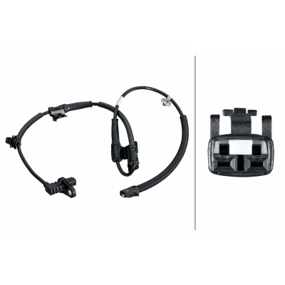 Abbildung von HELLA 6PU 358 251 071 ABS Sensor Vorderachse mit Befestigungsclips am Kabel Hallsensor 2 polig 951mm HYUNDAI: i30 I Schrägheck, Kombi