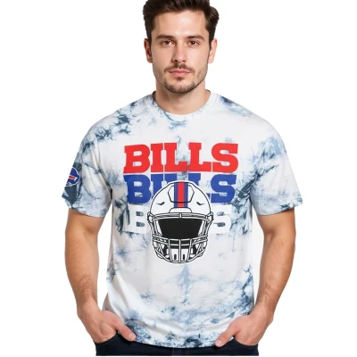 Abbildung von Recovered Buffalo Bills NFL Tie Dye Relaxed Oversized T Shirt Navy White M
