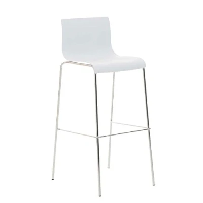Abbildung von CLP Barhocker Hover mit Kunststoffsitz und robustem Metallgestell I Barstuhl Einer Sitzhöhe von: 76 cm erhältlich, Farbe:weiß, Gestell Farbe:Chrom