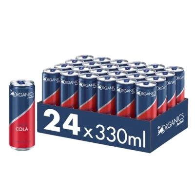 Abbildung von Organics Simply Cola by Red Bull 330ml 24er Palette Dosen koffeinhaltiges Bio Getränk 100% natürliche Zutaten, EINWEG (24 x 330 ml)