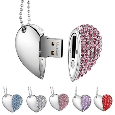 Abbildung von Garrulax USB Stick, Premium 2.0, Diamant Herzform 8GB / 16GB 32GB Flash Laufwerk Wasserdicht Memory Stick Speicherstick High Speed Übertragung