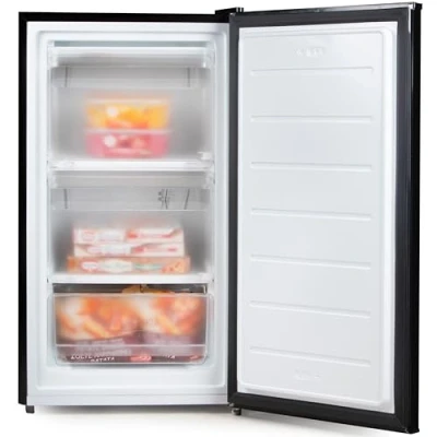 Abbildung von PRIMO PR143DV Gefrierschrank, freistehend, 60 l, Schwarz, wendbar, Freezer, belgische Qualität