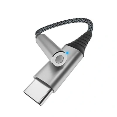 Abbildung von Adapter USB C auf Klinke, Typ 3,5mm Kopfhörer Aux Audio Kable Dongle, Hi Res DAC Chip,Kompatibel mit Samsung Galaxy S23,iPad Pro(32 Bit/384 Hz)