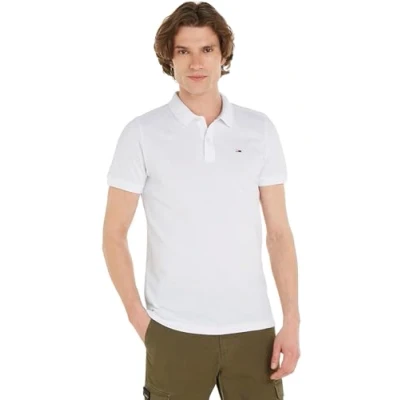 Abbildung von Tommy Jeans SLIM Placket Poloshirt, Herren, Größe: 60, White