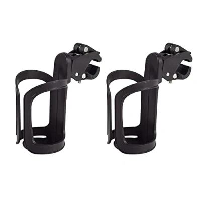 Abbildung von 2 Stück Getränkehalter für Kinderwagen,360 Grad Rotation Nuckelflaschen kaffeehalter,Fahrrad Flaschenhalter,für Fahrräder,Mountainbikes,Kinderwagen und Rollstuh Black