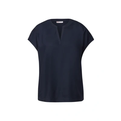 Abbildung von Street One Split NECK IN UNI Bluse, Damen, Größe: 34, Blau