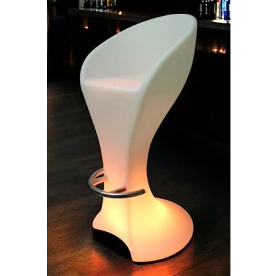 Abbildung von Arnusa Barhocker LED beleuchtet Akku kabellos Barstuhl mit Lehne modern, 104 cm Fernbedienung Leuchtmöbel