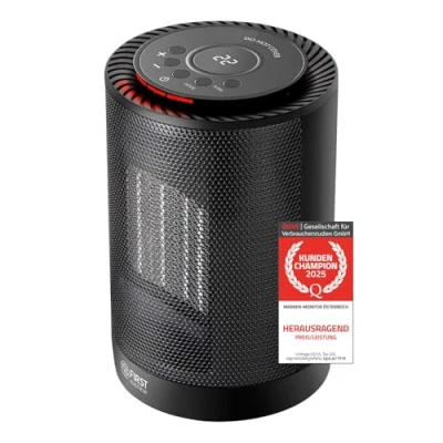 Abbildung von TZS FIRST AUSTRIA Heizlüfter Keramikheizlüfter, energiesparend, Heizstrahler, 1200W, leise Heizung, 40 Oszillation, Timer, Thermostat, Umkippschutz, 16 37 C