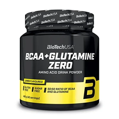Abbildung von BioTechUSA BCAA + Glutamine Zero 40 Portionen Vegan Zuckerfrei Glutenfrei Verhältnis 2:1:1 BCAAs 480 g Zitrone