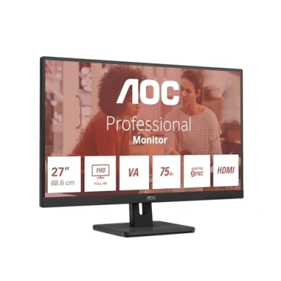 Abbildung von AOC 27E3UM 27 Zoll Full HD Monitor, AdaptiveSync, Laustprecher (1920x1080, 75 Hz, DisplayPort, HDMI, VGA, USB Hub) schwarz