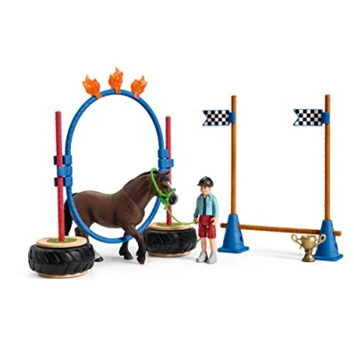 Abbildung von Schleich Playset Farm World Pony Agility Rennen 6,8x3,5x11,8
