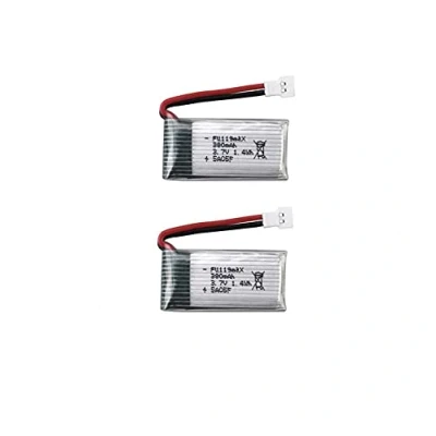 Abbildung von YUNIQUE GREEN CLEAN POWER 3.7v 380mAh 2 Piece LiPo Battery Kompatibel mit Hubsan X4 H107c H107d H107L, Syma X11 X11C, HS170 Ideal für RC Quadrocopter, Helicopter, Silber