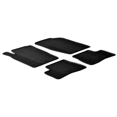 Abbildung von Gledring 0153 Fußmattensatz Gummi vorne und hinten 4 schwarz 750mm 550mm PEUGEOT: 206+ Schrägheck, 206 Schrägheck