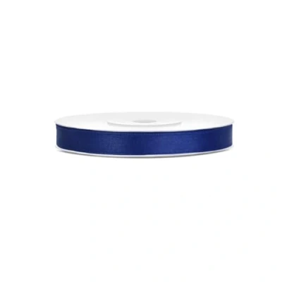 Abbildung von 25m Satinband Satin Geschenkband dunkelblau 6mm breit