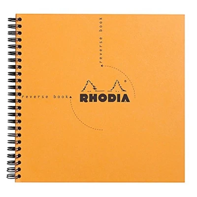 Abbildung von Rhodia 193608C Spiralheft Reverse Book (kariert, quadratisch, 21 x cm, 80 Blatt) 1 Stück orange