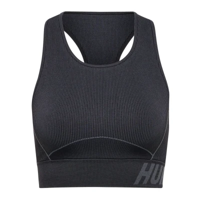 Abbildung von Hummel TE Christel Seamless Sportbh mit mittlerer Stützkraft, Damen, Größe: XS, Black asphalt melange