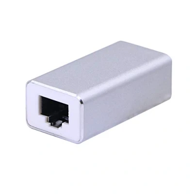 Abbildung von SinLoon RJ45 LAN Kupplungsadapter Überspannungsschutz Gigabit 1000 Mbs Ethernet Extender Connector für Cat7 Cat6 Cat5e Buchse auf Silber