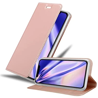 Abbildung von Cadorabo Hülle kompatibel mit Apple iPhone 11 PRO MAX aus Premium Kunst Leder Flip Klappbare Stoßfeste Magnetische [Standfunktion] [Kartenfächern] Cover für Tasche in Rosa