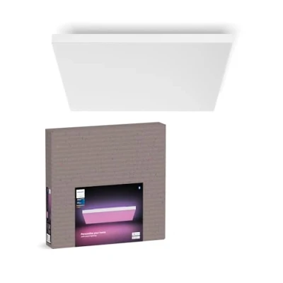 Abbildung von Philips Hue Datura smarte Panelleuchte (quadratisch 60 x cm), weißes &amp; farbiges Licht, Bluetooth kompatibel, Sprachsteuerung mit Alexa, Apple Home Google Assistant, Weiß