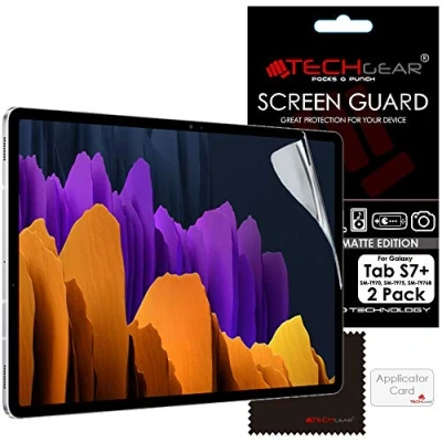 Abbildung von TECHGEAR 2 Stück Anti Glare Matt Displayfolie Kompatibel mit Samsung Galaxy Tab S7 Plus (12.4 Zoll), Displayfolie, Matte Blendschutz Schutzfolie für S7+ (SM T970 / SM T975)
