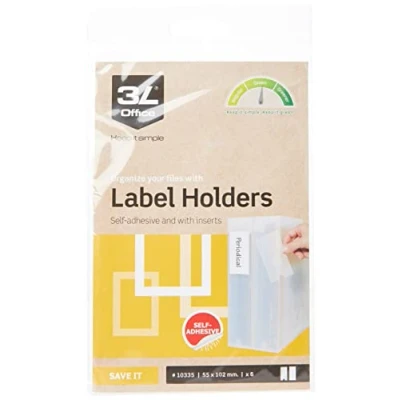 Abbildung von 3L Selbstklebende Etikettenhalter aus Polypropylen, 55 mm x 102 mm, 6 Stück