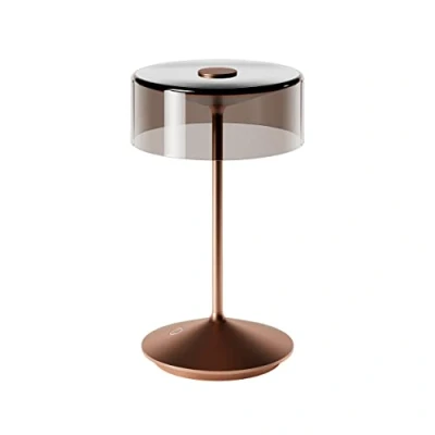 Abbildung von LED Akkutischleuchte Numotion, bronze, Glas, IP54, dimmbar