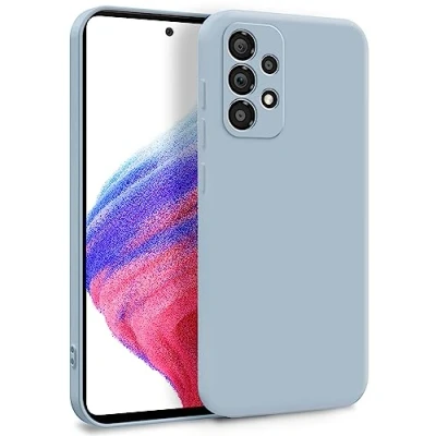 Abbildung von MyGadget Hülle für Samsung Galaxy A53 5G Zweilagige Handyhülle mit Kameraschutz Cover Innenfutter &amp; Silikon außen Hell Blau