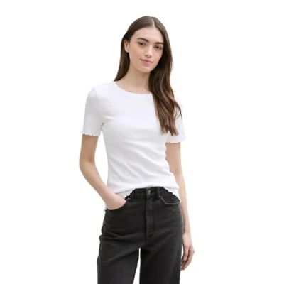 Abbildung von TOM TAILOR Denim Damen 1047092 T Shirt, 20000 White, L