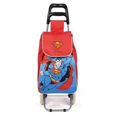 Abbildung von Excelsa Superhelden Einkaufswagen, Fassungsvermögen 38 l, Abnehmbarer Beutel, wasserabweisend, Superman