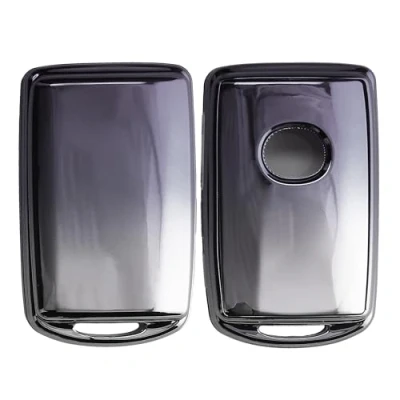 Abbildung von kwmobile Autoschlüssel Hülle kompatibel mit Mazda 3 Tasten CX30 CX50 CX60 CX90 MX 30 Schlüsselhülle Silikon Cover Dunkelgrau Silber