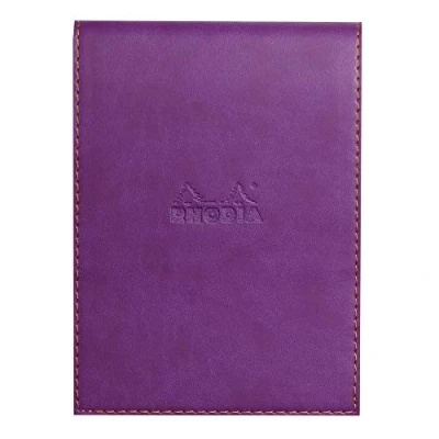 Abbildung von Rhodia 138110C Rhodiarama Notizblock (mit Schutzhülle in Format 11,5 x 15,8 cm, kariert, schick und elegant, Kunstleder, ideal für Ihre Notizen) 1 Set, violett