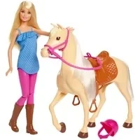 Abbildung von Barbie Pferd und Puppe