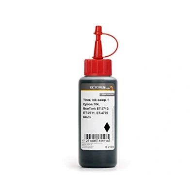 Abbildung von Octopus Druckertinte, Nachfülltinte kompatibel für Epson 104, EcoTank ET 2710, 2711, 4700 schwarz (Non OEM) 250 ml