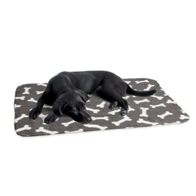 Abbildung von Karlie Hunde Fleecedecke Knochenmotiv, Hundedecke, Fleece, Grau, 100x70 cm