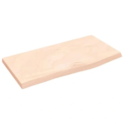 Abbildung von vidaXL Waschtischplatte, Multifunktional Arbeitsplatte mit Naturkante, Waschtischkonsole Tischplatte für Badezimmer, Holzplatte Platte Badmöbel, 60x30x2 cm Massivholz Unbehandelt