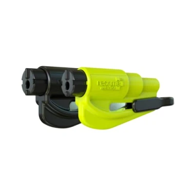 Abbildung von resqme 2 Stück Das Original Notfall Schlüsselanhänger Auto Escape Tool, in 1 Sicherheitsgurtschneider und Fensterbrecher, Made USA, Gelb, Schwarz Kompakter Notfallhammer